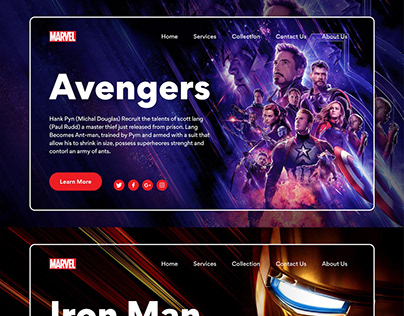 Avengers UI Screen