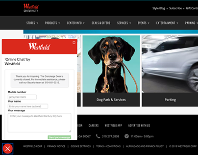 Westfield Web - Chat UX
