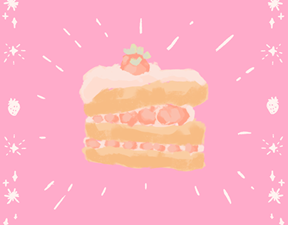 Strawberry bunny chiffon cake