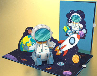 Astronaut 3D Pop-up Card