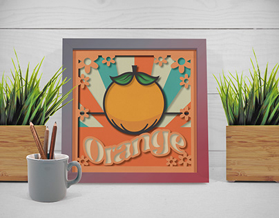 Groovy Orange 3D Layered Paper Cut