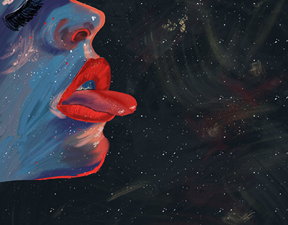 Space girl illustration