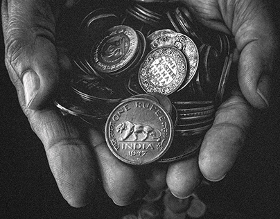 One Rupee, India 1947
