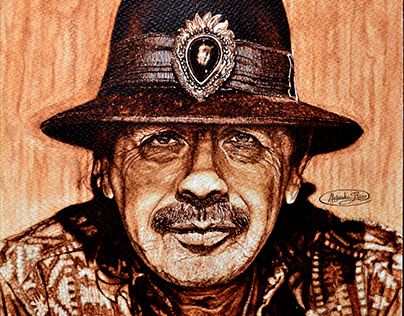 Pintura en acuarela de Carlos Santana