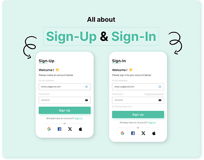 Sig-Up and Sign-In Page Design UI