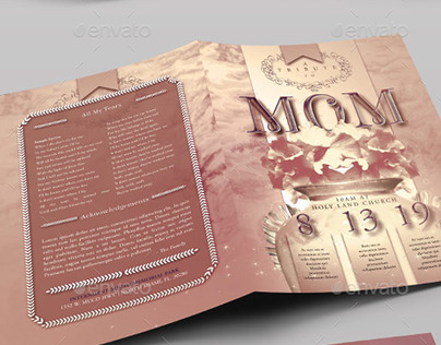 Tribute to Mom Funeral Program Booklet Template