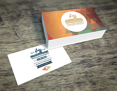 Business card and tag product for "Caixa de Costura"
