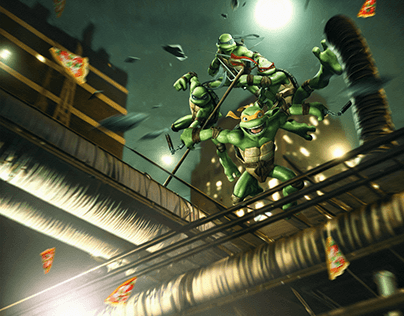 "Turtle Tower Leap" Ninja Turtles Photo Manipulation
