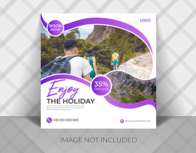 Travel agency Instagram post & square banner template