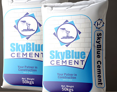 SkyBlue Cement Bag Mockup