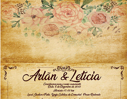 Convite de Casamento Arlãn & Letícia