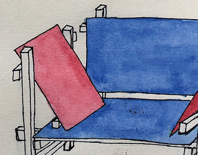 Estudio de la Silla Roja y Azul - Gerrit Rietveld