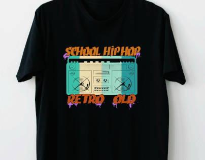 Retro Old School Hip Hop Graffiti Cassette T-Shirt