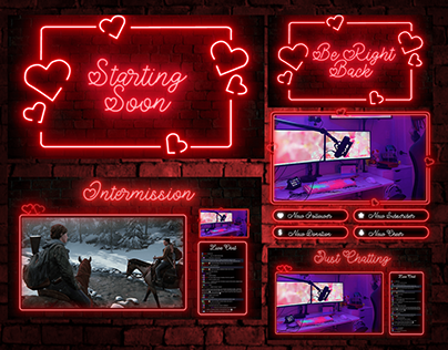 Project thumbnail - Valentine Neon Animated Twitch Overlay
