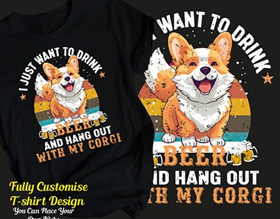 Pet Corgi Dog T-shirt design