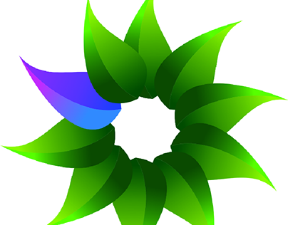 Green multi color leave logo