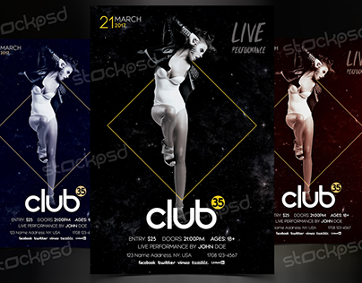 Club 35 - Free PSD Flyer Template