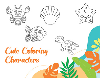 cute coloring characters 01