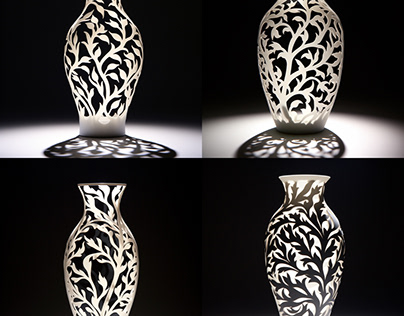 Silver Carved Openwork Vase