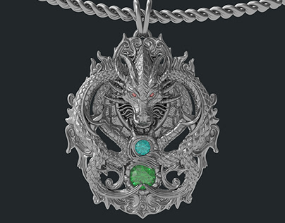 Dragon jewelery pendant 3D printable model