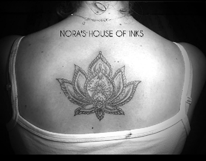 Ornamental lotus tattoo