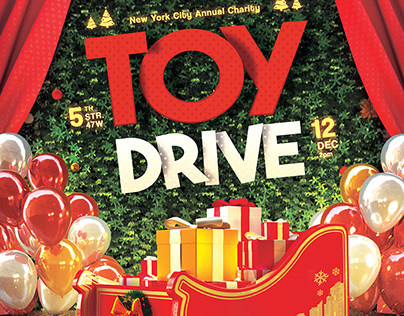 Toy Drive Flyer Christmas Kids Donations