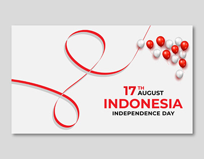 Dynamic Indonesian flag banner template