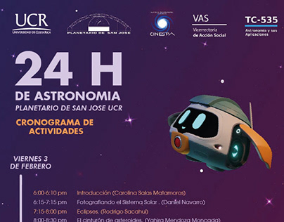 Afiches para redes sociales del Planetario de la UCR