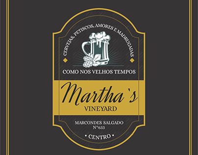 Cardápio e Logotipo - Bar Martha's Vineyard