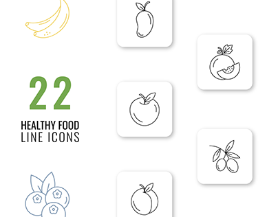HEALTHY FOOD LINE ICONS