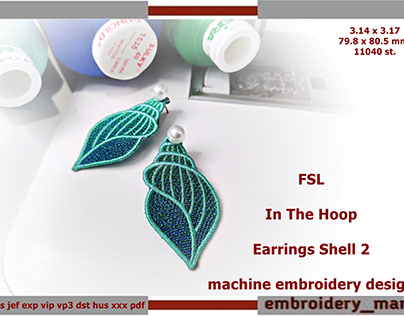 FSL In The Hoop design Earrings Shell 2 (ITH)