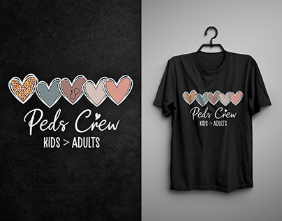Peds Crew, Nurse T-shirt Design, Custom Graphic T-shirt