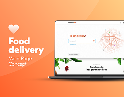 Food Delivery website main page concept