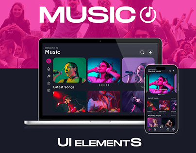 Music app Ui Design Dark Mode