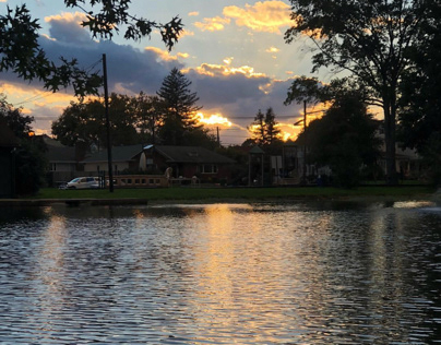 Sunset By The Pond