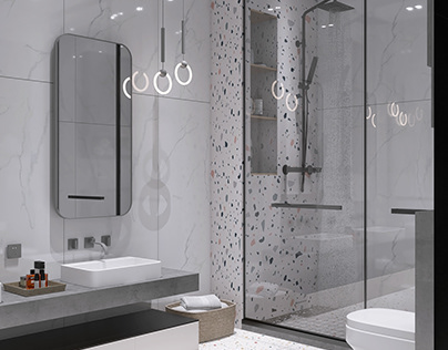 Design project of a modern bathroom