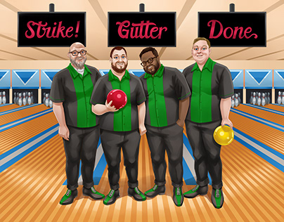 Bowling team illustration (Commission)