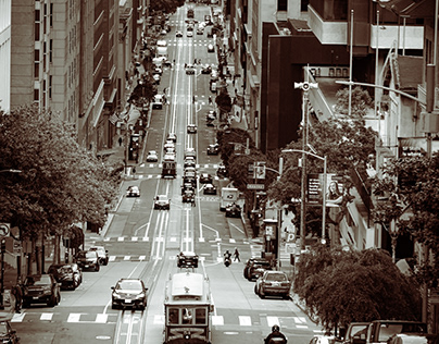 San Francisco Cable Car Black and White
