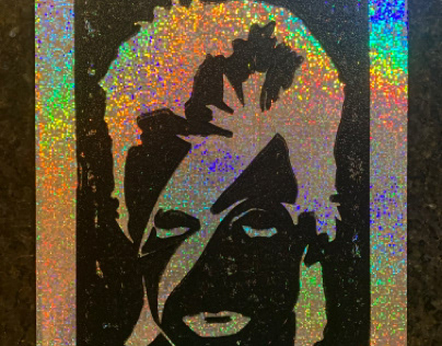 David Bowie “Ziggy” Linocut Block Print Foil