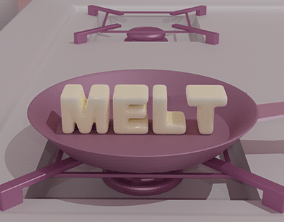 Animação 3D Tipografia "Melt"
