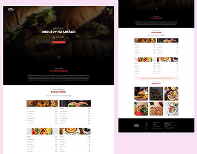Projekt graficzny strony www - Burger