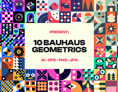 Bauhaus Geometric Background 02