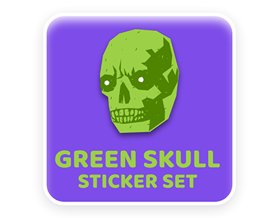 Green Skull Sticker-Set