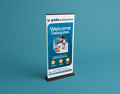 Yoda Diagnostics 3x6 Welcome standee design