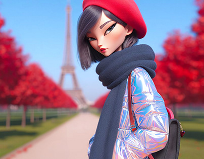 Parisian girl, example of animation using a depth map