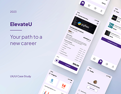 Project thumbnail - ElevateU - eLearning Mobile App | UI/UX Case Study