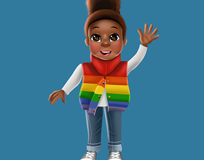 African American Little girl character design