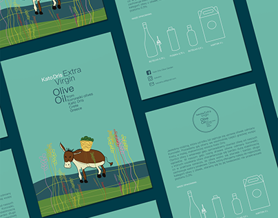 Kato Dris Olive Oil — label and promotional materials
