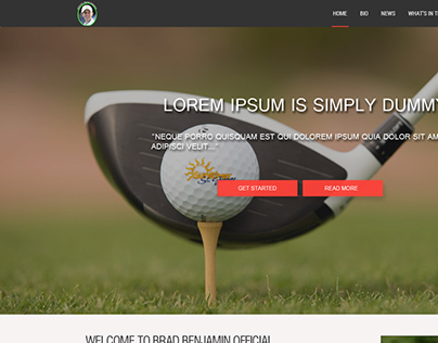 Concept Homepage (Golfer Brad Benjamin)