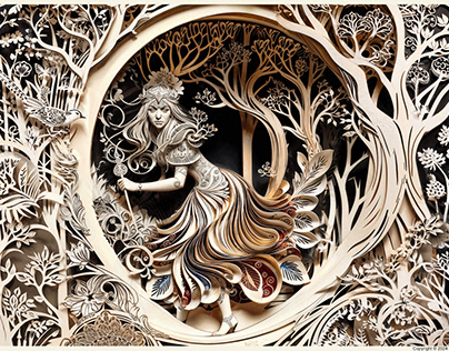 Sorceress of Enchanted Forest. "Papercut Dreams" series